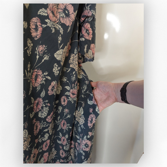 Vilshenko Sereia Maxi Off Shoulder Floral dress sz XL navy pink black - Picture 5 of 10